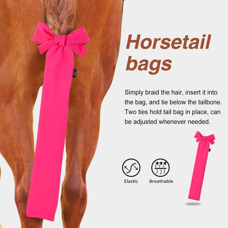 Harrison Howard Stretchy Tail Bag Breathable Horse Tail Guard Slip on Design Protect Horse Tail 2 Strand Closure Straps Keep Tail Clean & Protected 22" L Length Makes Grooming Easy-Light Pink Light Pink - BeesActive Australia