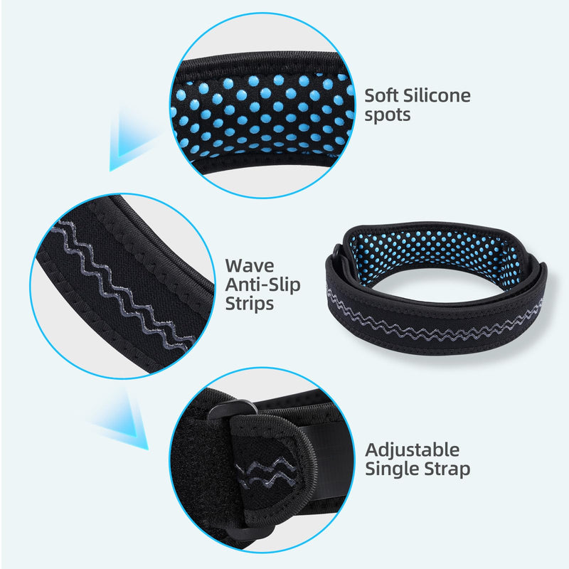 AGPTEK Plus Size Knee Brace for Women & Men, Pain Relief Patella Tendon Knee Strap 2 Pack, Adjustable Knee Support Band for Running Weightlifting Baseball Tennis Volleyball Jogging Bicycle Climbing, 20.87-27.56in X-Large - BeesActive Australia