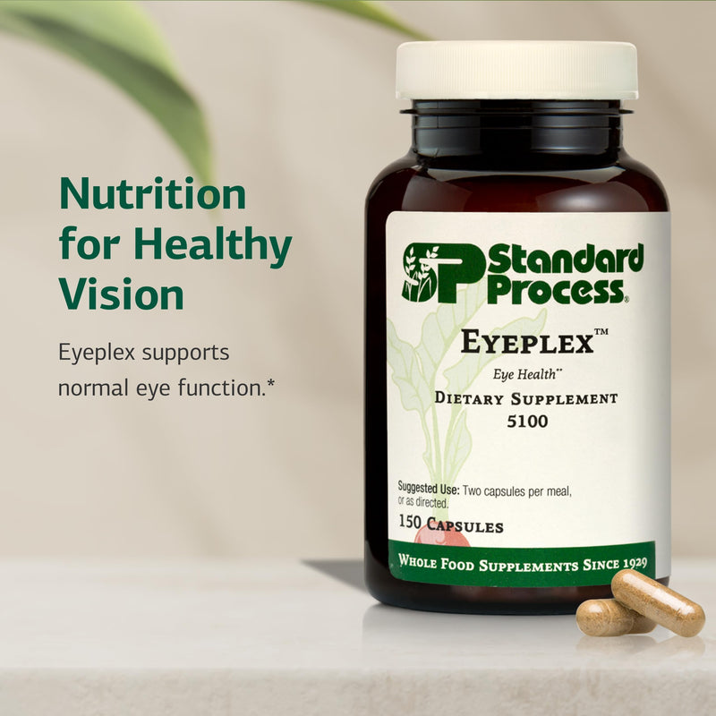 Standard Process Inc. Iplex - Whole Food Vascular Supplement, Eye Health and Eye Support with Shiitake Mushroom, Phosphoric Acid, Rice Bran, Organic Carrot, Arrowroot Flour, Alfalfa - 150 Capsules