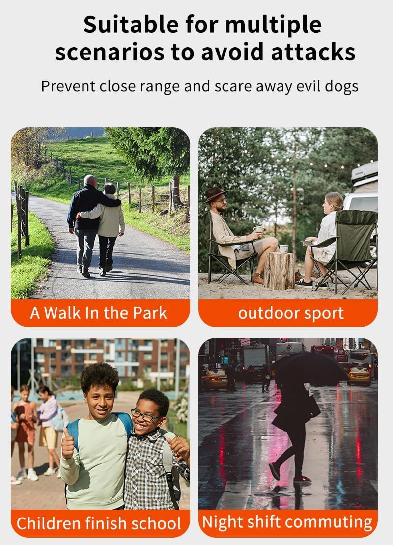 Ultrasonic Dog Bark Deterrent Device, Anti Barking Device for Dogs, Dog Training Stops Bad Behavior, Effective Control Range Ultrasonic 50ft, Flashlight & Beep | Safe for Human & Dogs orange