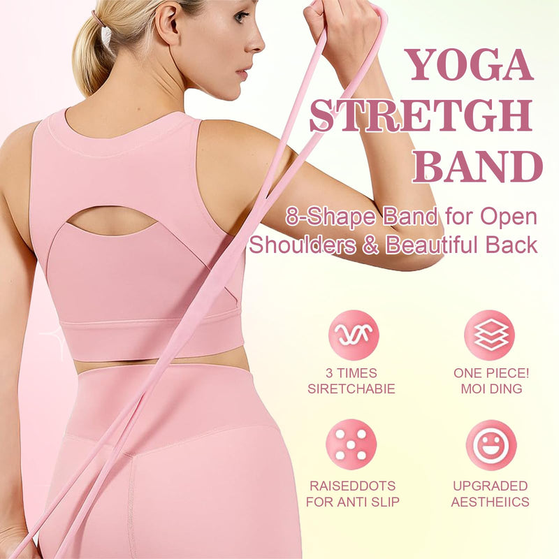 Figure 8 Resistance Band for Women, 8 Shaped Resistance Band with Handle for Arms Working Out, Exercise Bands for Shoulder, Back, Legs, Yoga Pulling Rope, Elastic Stretch Bands 15+25+35LB - BeesActive Australia