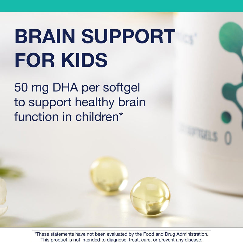 Metagenics MetaKids DHA, Natural Fruit Flavor, 120 Softgels | Children's DHA and EPA Supplement for Brain, Eye and Immune Health, from Calamari Oil, Easy-to-Swallow Softgels, Non-GMO