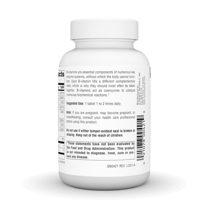 Source Naturals B-50 Complex, 50 mg -100 Vegan Tablets | Supports Energy Production* 1 100 Count (Pack of 1)
