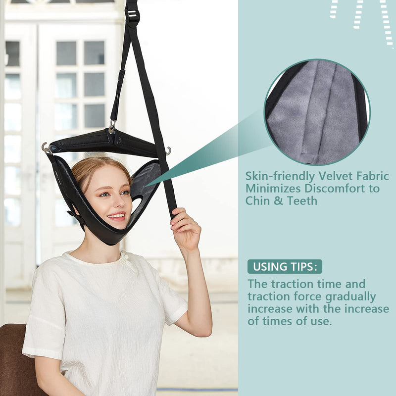 Neck Traction Device for Home Use, Portable Neck Stretcher Neck Hammock for Neck Pain, Over The Door Cervical Traction Device for Neck Decompression, Spine Stretching, Home Physical Therapy - BeesActive Australia