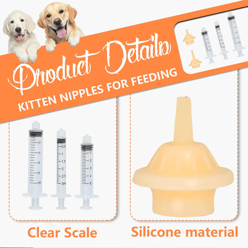Cosmeria high-quality kitten feeding set with silicone teats, reusable and versatile for all small animals 3ml + 5ml + 10ml - BeesActive Australia