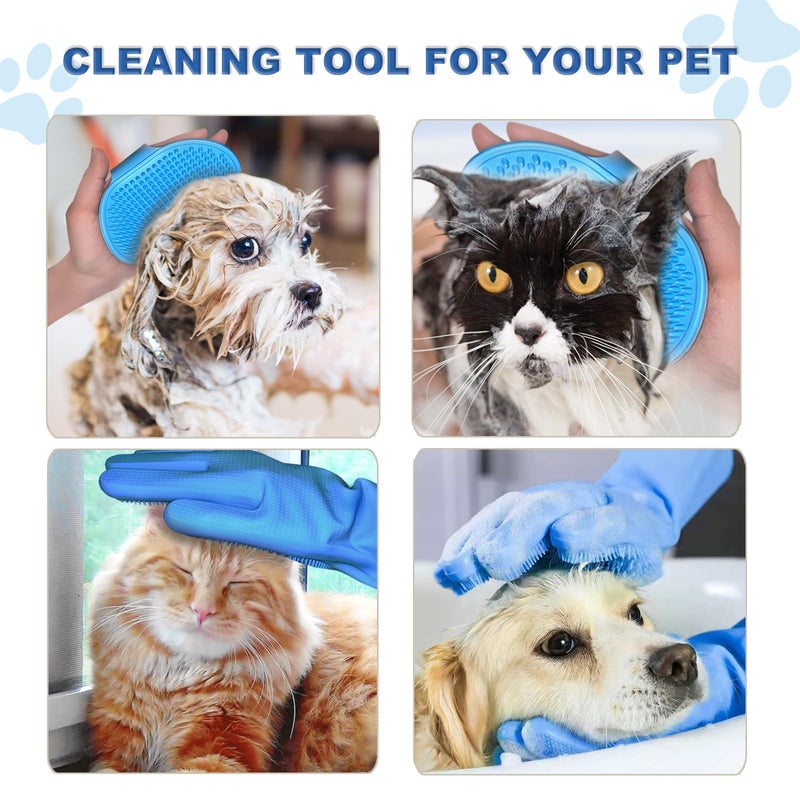 2pcs dog washing gloves and dog bath brush, 2-in-1 pet shower set | Suitable for dogs, cats, bath massage, and pet grooming - BeesActive Australia