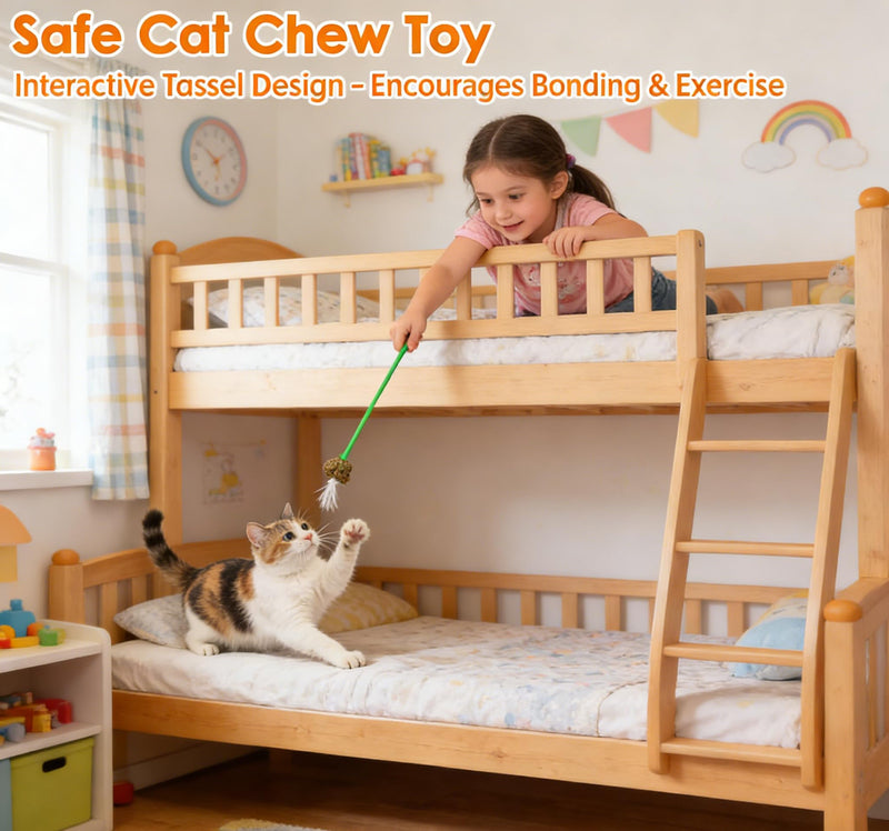 6 Pack Cat Chew Rope Toys with Silvervine Ball for Cats - Interactive Teething Toys for Kittens, Promotes Teeth Cleaning & Deters Wire Chewing