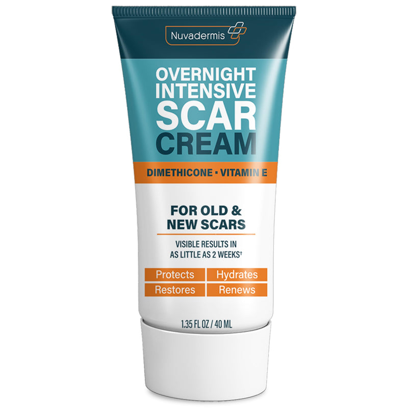 NUVADERMIS Overnight Intensive Scar Cream with Retinol, Allantoin, Vitamin E, Betaine – 1.35 Fl Oz PM Scar Cream Treatment for C-Sections, Keloids & Post-Surgery Care Intensive Scar Cream - 1 Pack - BeesActive Australia