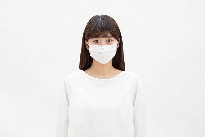 Smart Basic Iris Ohyama Mask Non-woven Pleated Mask, 120 Pieces, Regular Size, Width 6.5 inches (16.5 cm), Ear Painless, White, White - BeesActive Australia