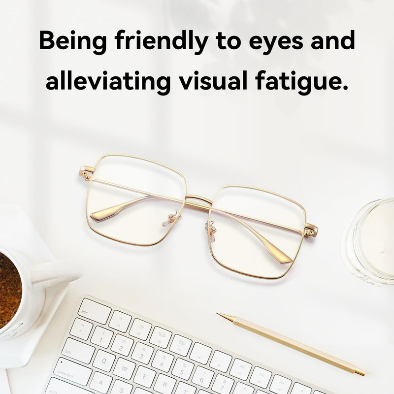 Dollger Blue Light Blocking Glasses women Anti Glare UV Filter Computer Gaming Glasses Retro matal square Eyeglasses Frame 1,blocking Glasses Gold Frame - BeesActive Australia