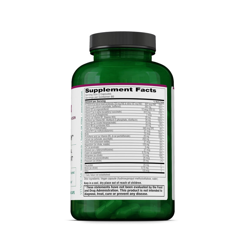 Vitanica Vegan Symmetry, Non-GMO Vegan Multivitamin for Women, Iron Free, Gluten Free, 120 Capsules Lady - 120 Vegan Caps