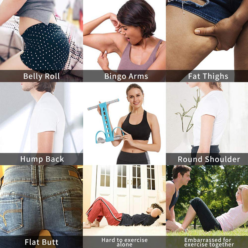 Pedal Resistance Bands with Handles Exercise Bands Multifunction Tension Rope Fitness for Working Out Arm Abs Legs Stretch Bands Blue - BeesActive Australia