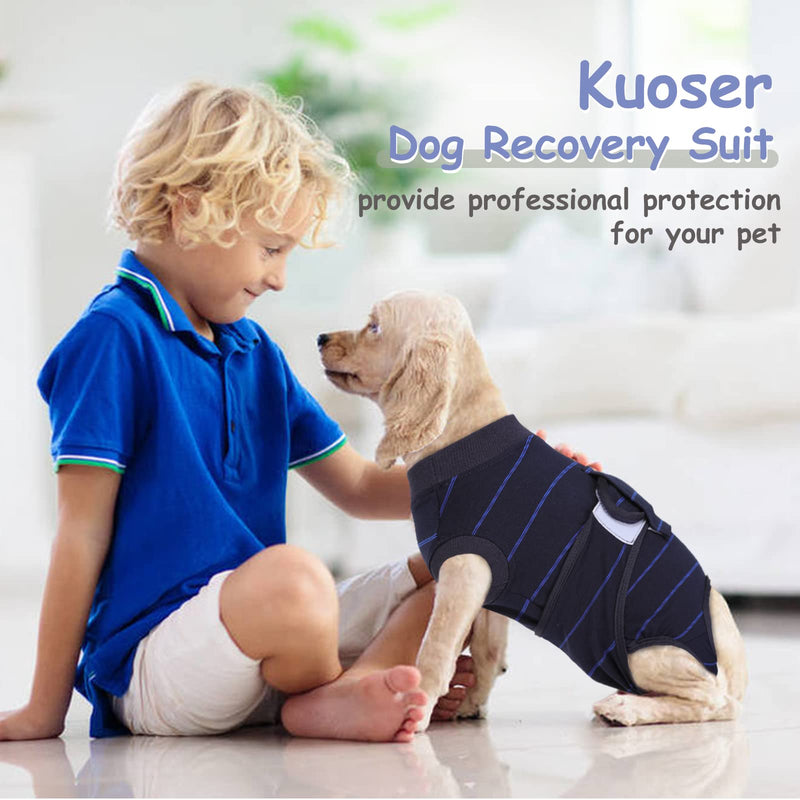 Kuoser Hundebody Nach Op, Hundebody Nach Kastration Rüde, Hundebody Nach Op Hündin,Atmungsaktive Body Hund Katzenbody Nach Op,Anti-Wundlecken Anzug Hund,E-Halsband Alternative Nach Hund Body Operation M(Zurück:34-41cm;Brust:49-59cm) Königsblau - BeesActive Australia