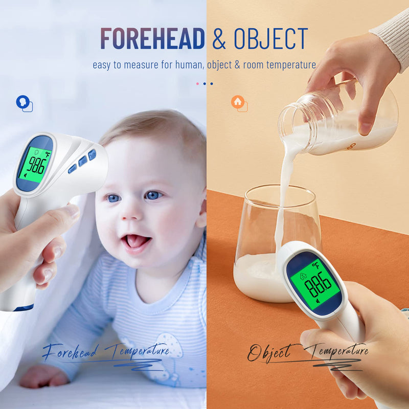 Forehead Thermometer for Adults and Kids, Digital Baby Thermometer with Fever Alarm, Fast Accurate Results, Home Medical & Nurse Essentials White