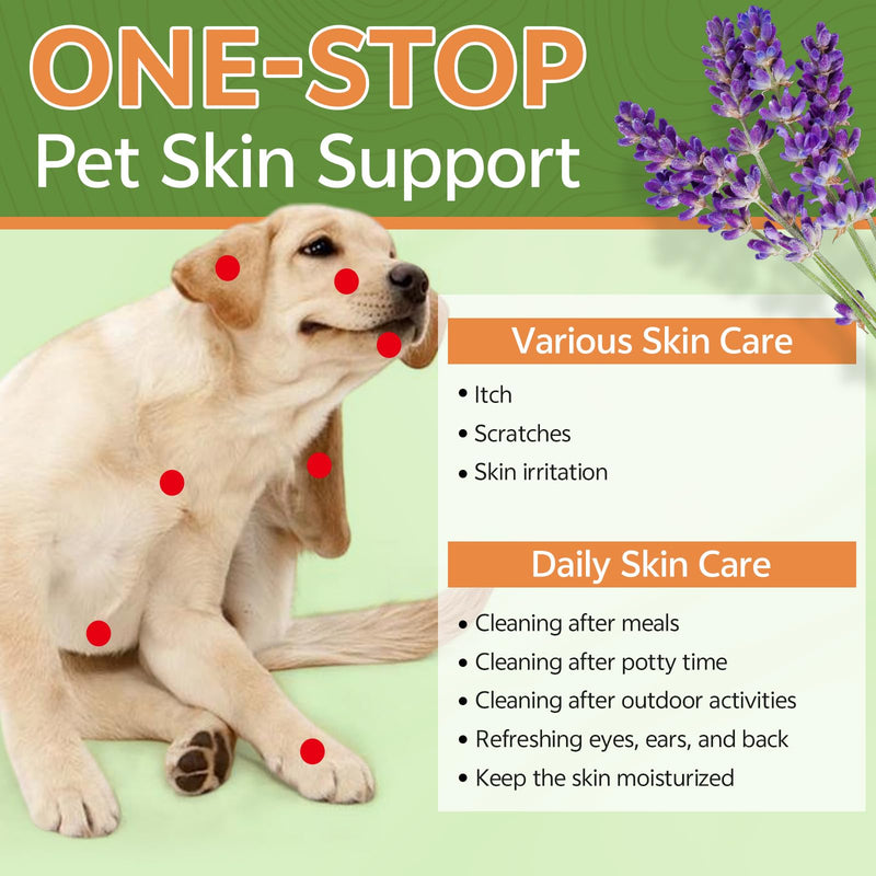 puyrzoe Anti Itch Spray for Dogs & Cats - Natural Skin Care Formula for Anti Itch, Helps Reduce Scratching, Seasonal Skin Support, Lickable & Safe(4.06 Fl Oz)