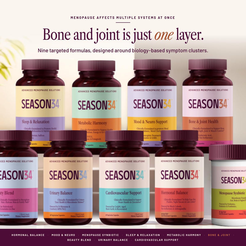 Bone & Joint Health for Women | Hyaluronic Acid, Soy Isoflavones, Resveratrol & Vitamin D3 for Flexibility, Mobility & Bone Strength Support | Menopause Joint & Bone Wellness, 60 Capsules