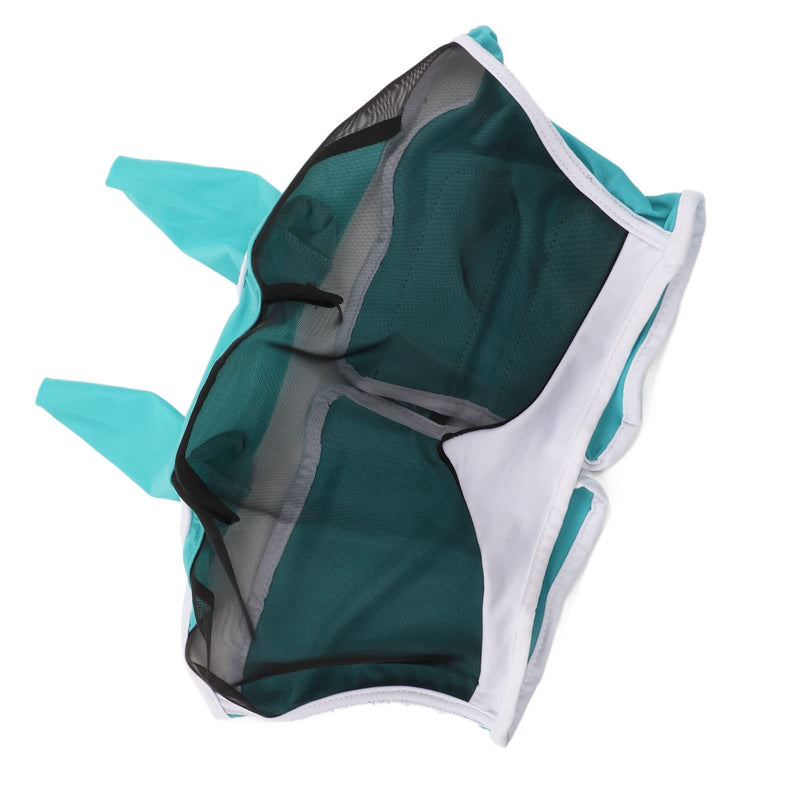 Mesh Horse Fly Mask, Leisure Sports, Amusement Facilities Elastic UV Protection Detachable Breathable Horse Fly Mask with Ears for Horses (S) S Blue Green - BeesActive Australia