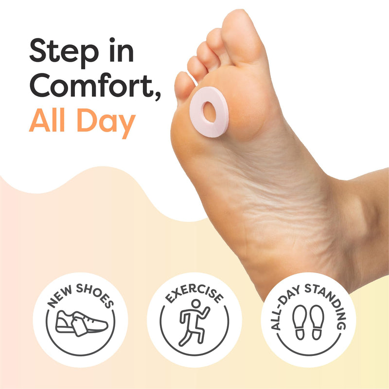 ZenToes Callus Cushions | Water-Resistant Self-Stick Adhesive Corn Pads | Foot, Heel, & Toe Discomfort Relief | Soft Foam for Friction Protection | Ideal for Active Lifestyles | 48-Pack 48 Count Beige - BeesActive Australia
