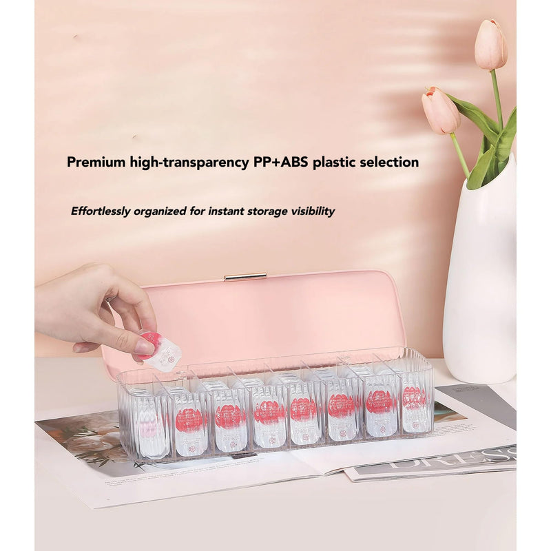 P-80 Daily Contact Lens Organizer with Remover & Tweezer, Disposable Lens Dispenser, Clear Plastic Box for All Brands (Blue) BLUE