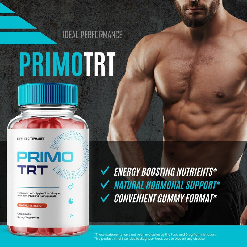 Primo TRT Gummies, Official Primo TRT Gummies for Men - Maximum Strength Performance, All Natural Support Overall Health & Wellness, PrimoTRT Advanced Formula Support Gummy Reviews (60 Gummies)