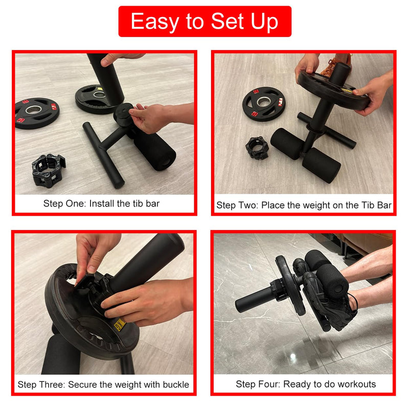 Tib Bar by SEWD – Tibialis Trainer for Calf and Shin Strength Training – Tibialis Anterior Training Equipment Fits 2" Weight Plates black - BeesActive Australia