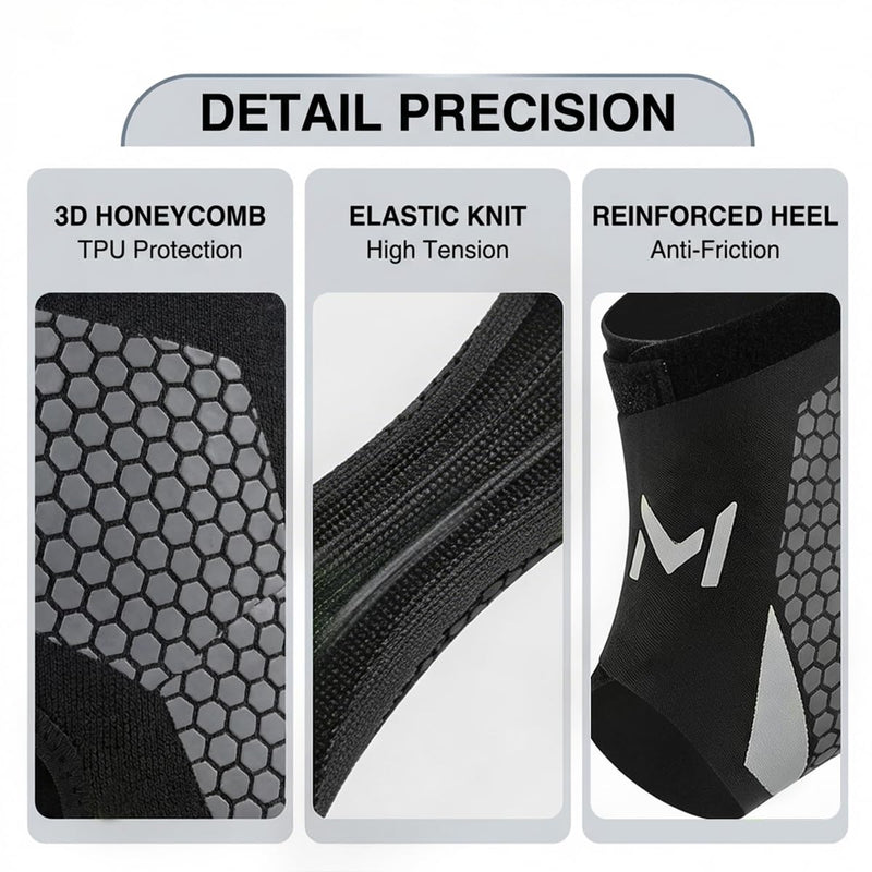 Ankle Brace 2 Pack for Men & Women, Adjustable Lace-Up Ankle Support with Straps, Breathable Compression Stabilizer for Sports, Running, Basketball & Daily Wear (Gray) - BeesActive Australia