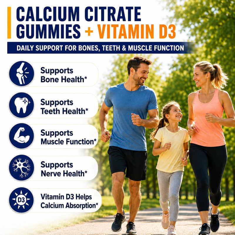 (2 Pack) Calcium Citrate with Vitamin D3 Gummies, 1200 mg Calcium Supplement for Women & Men, Supports Bone, Muscle & Teeth Health, Liquid-Filled Gummies with 5X Faster Absorption, Vegan - 120 Count 60 Count (Pack of 2)