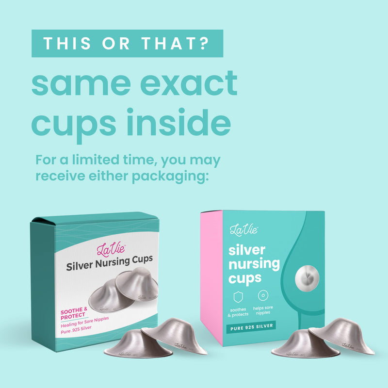 LaVie Silver Nursing Cups, Soothing Protection for Nursing Nipples of Newborns, Calming Relief for Breastfeeding Moms, 925 Silver Nipple Covers All Natural (Size 1) 925 Regular Size