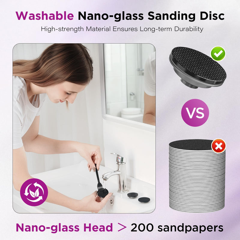 Electric Foot Callus Remover, Apply Oil,Foot SPA, Foot File,Reusable Nano-Glass Head, Ergonomic Premium Aluminum Callus Remover for feet, Rechargeable Pedicure Tools for Feet,Gifts for Men Women sliver - BeesActive Australia