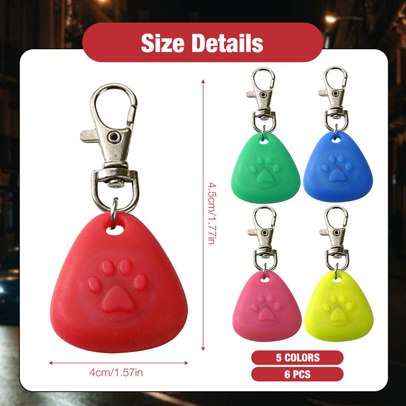 HIULLEN Pack of 6 silicone dog light pendants, flashing light school bag, pet light collar, dog key ring with 3 flashing modes, waterproof safety LED flashing light for dogs, cats, running - BeesActive Australia
