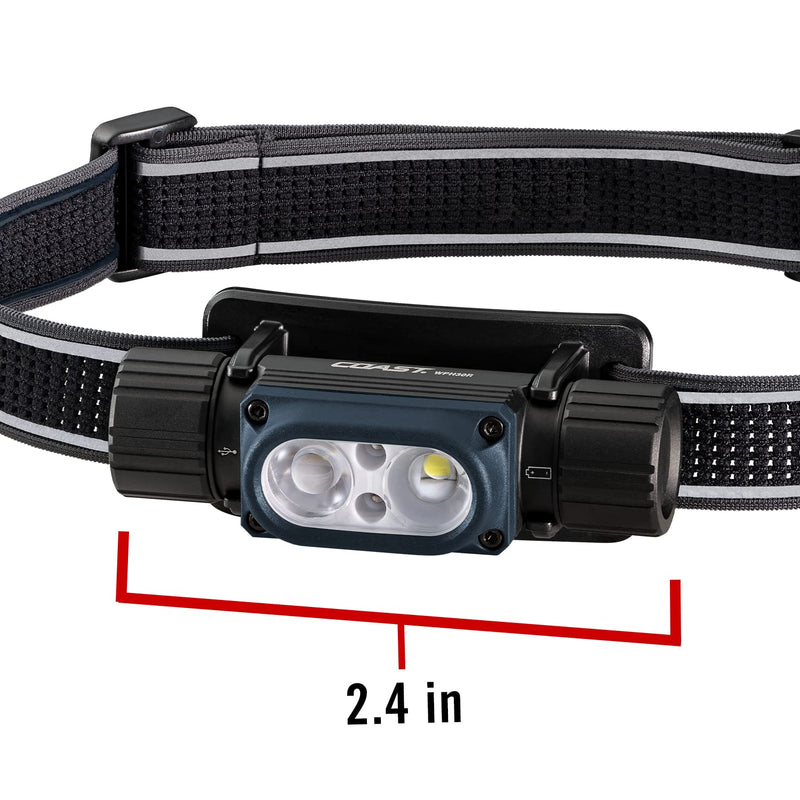Coast WPH30R 1000 Lumen Waterproof Ultra Bright IP68 USB Rechargeable-Dual Power Headlamp, 5 Modes with Spot and Flood Beams, Blue/Black Flashlight - BeesActive Australia
