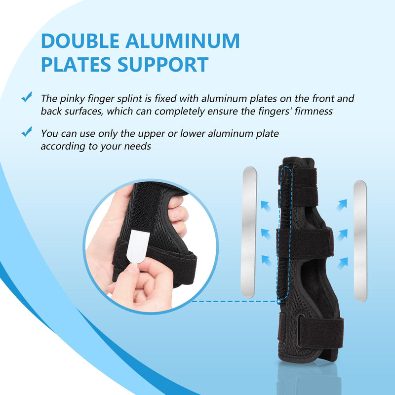 Pinky Finger Splint, Boxer Fracture Splint, Metacarpal Splint for 4th or 5th Finger, Finger Splint for Broken Finger Trigger Finger Arthritis Tendonitis,Fits for Left & Right Hand(Mesh,S/M) Mesh S/M