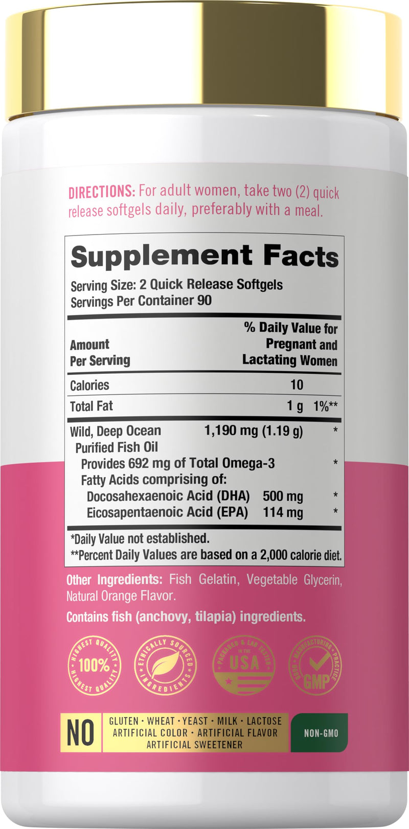 Carlyle Prenatal DHA Vitamin | 180 Softgels | Support for Women Before, During & After Pregnancy | Non-GMO and Gluten Free Supplement