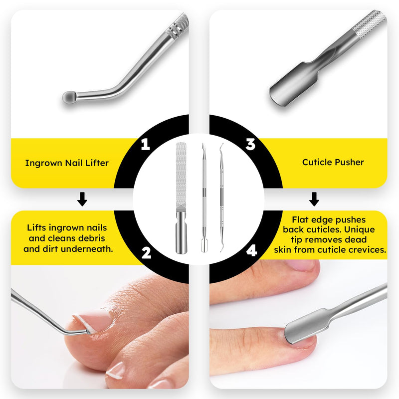 Nail Clippers for Seniors, Heavy Duty Ingrown Toenail Clippers with Long Handle, Woodpecker Angled Head Toe Nail Clippers and Slanted Nail Cutter for Thick Nail for Men Women Pregnant Elderly 6Pcs Black Slanted Head 6pcs