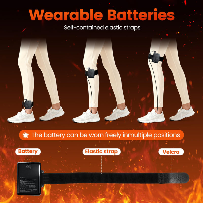 Heated Insoles Rechargeable, Foot Warmer for Men and Women with 5000 mAh Battery, 4-Temperature Settings Mobile App Control, Adjustable Design for All Shoes for Outdoor& Indoor Use, Size Large Black - BeesActive Australia