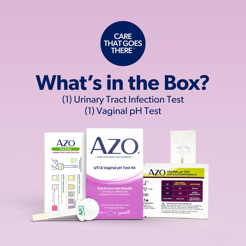 AZO Urinary Tract Infection (UTI) Test Strip + Vaginal pH Test Kit, Fast & Accurate Results, from The #1 Most Trusted Brand, FSA/HSA Eligible