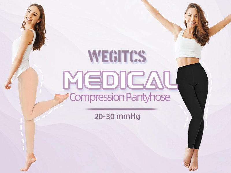 20-30mmHg Footless Compression Leggings for Women,Waist High Tights Medium 2 Pair-black