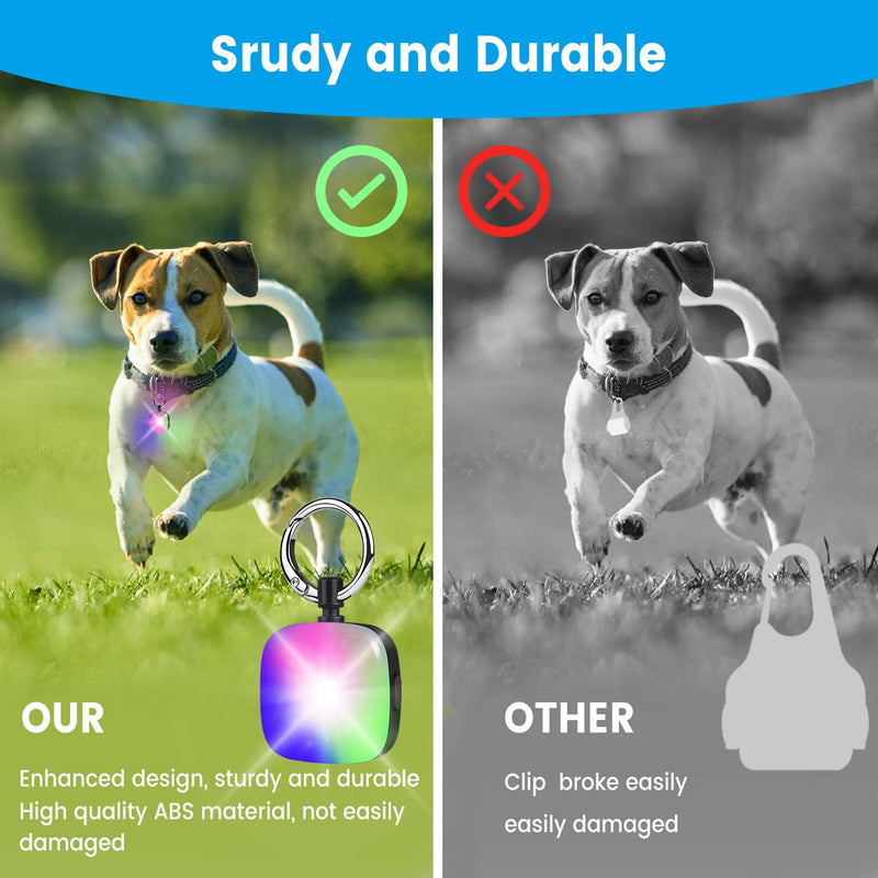 Dog Lights for Night Walking, 2 Pack Dog Light with 4 RGB Color Modes, Rechargeable Dog Collar Light Charm Clip On, Waterproof Safety Walking Light for Camping, Running, Cycling - BeesActive Australia