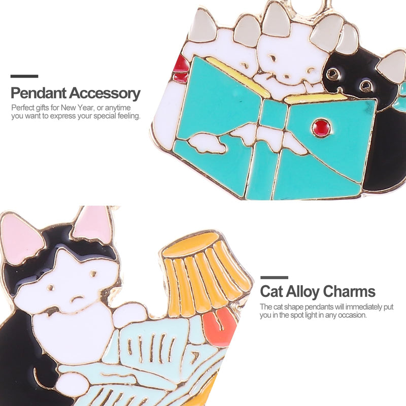 VALICLUD Pack of 20 Metal Cat Charms Enamel Cat Design Pendant Cartoon Kitty Pendant Alloy Animal Pendant Hanging Charms for Jewelry Making DIY - BeesActive Australia