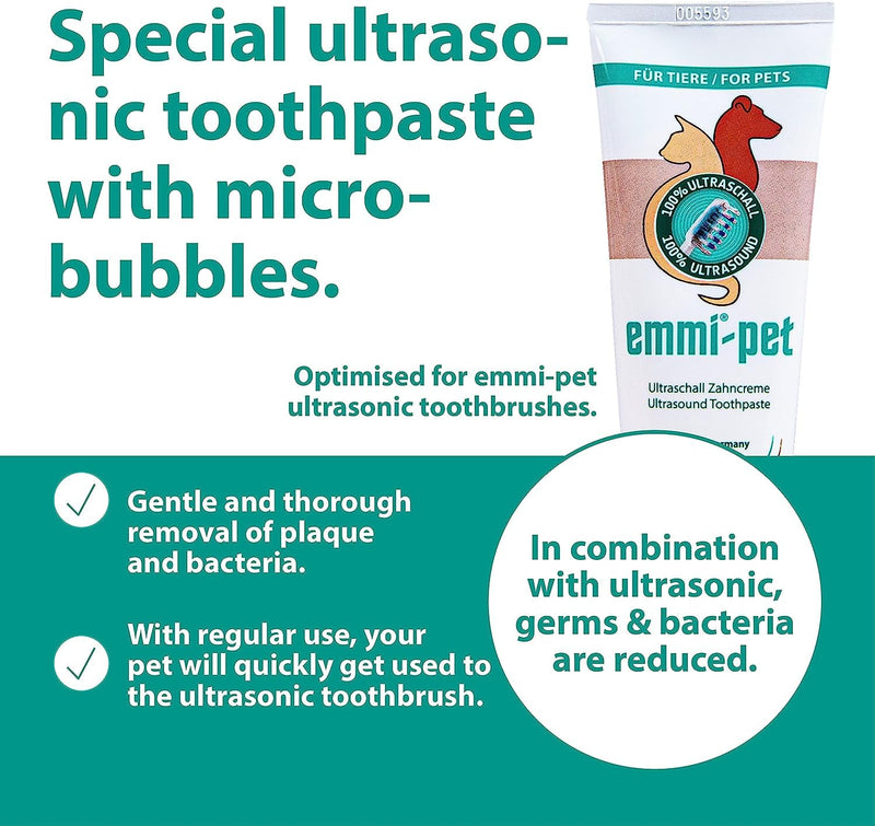 Emmi-pet 3X Dog Toothpaste for Ultrasonic Toothbrush I Dog Toothpaste Suitable for All Dog Breeds of All Ages I Vegan, Free from Nanomaterials & Microplastics I Without Animal Testing I 75 ml 1 count (Pack of 3)