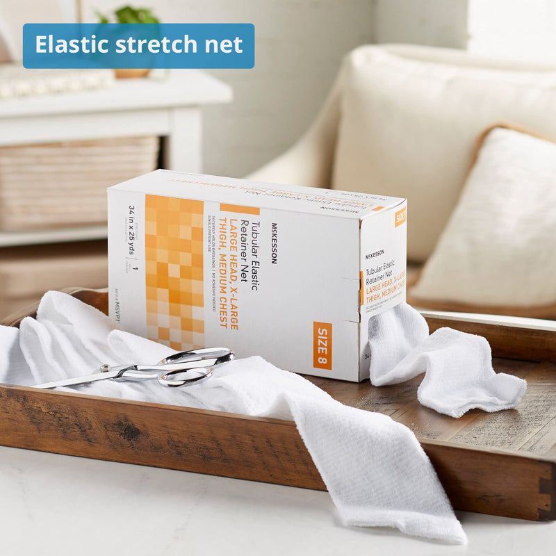 McKesson Tubular Elastic Retainer Net Dressing, Non-Sterile, Head, Thigh, Chest, Size 8, 34 in x 25 yd, 1 Count, 1 Pack Size 8 1 Count - BeesActive Australia
