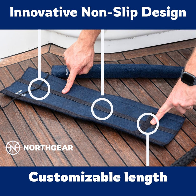 Dock Line Chafe Guards,Size 24" and 47" Inche Length (2 Pack) - Ultra-Strong Removable Chafing Guard, UV Resistant, Eliminates Boat Line Squeaking and Protects Your Boat Finish Black 24" - BeesActive Australia