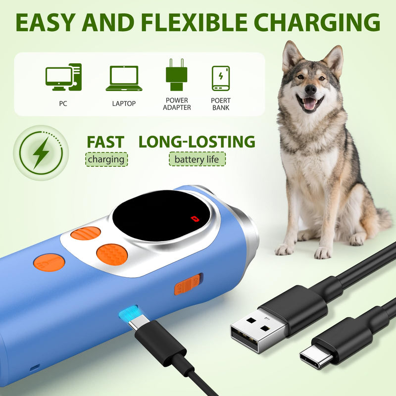 dessports Dog Bark Deterrent Device - 3X Ultrasonic Anti Barking Device for Dogs Training - 50FT Range Effective Bark Shield - Rechargeable Barking Silencer for Own or Neighbour's Dog