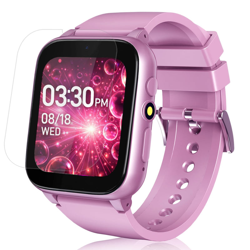 Goodatech 1.69'' Kids Smart Watch for Boys and Girls, HD Camera, 26 Puzzle Games, Video Music Player, Pedometer, Flashlight, Alarm Clock, Christmas Birthday Gifts for 4-12 Years Children (Pink) Pink
