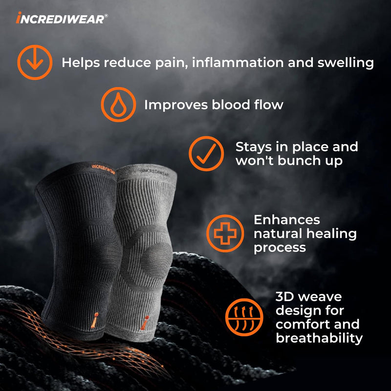 Incrediwear Knee Sleeve ‚Äì Knee Braces for Knee Pain, Joint Pain Relief, Swelling, Inflammation Relief, and Circulation, Knee Support for Women and Men Large Grey - BeesActive Australia