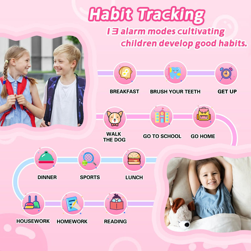 Cosjoype Kids Waterproof Smart Watch, 32 Games HD Touchscreen Kids Watch with Dual Camera Video Music Player Pedometer Flashlight 12/24 hr Christmas Birthday Gifts for Girls Ages 4 5 6 7 8 9 10 Pink - BeesActive Australia