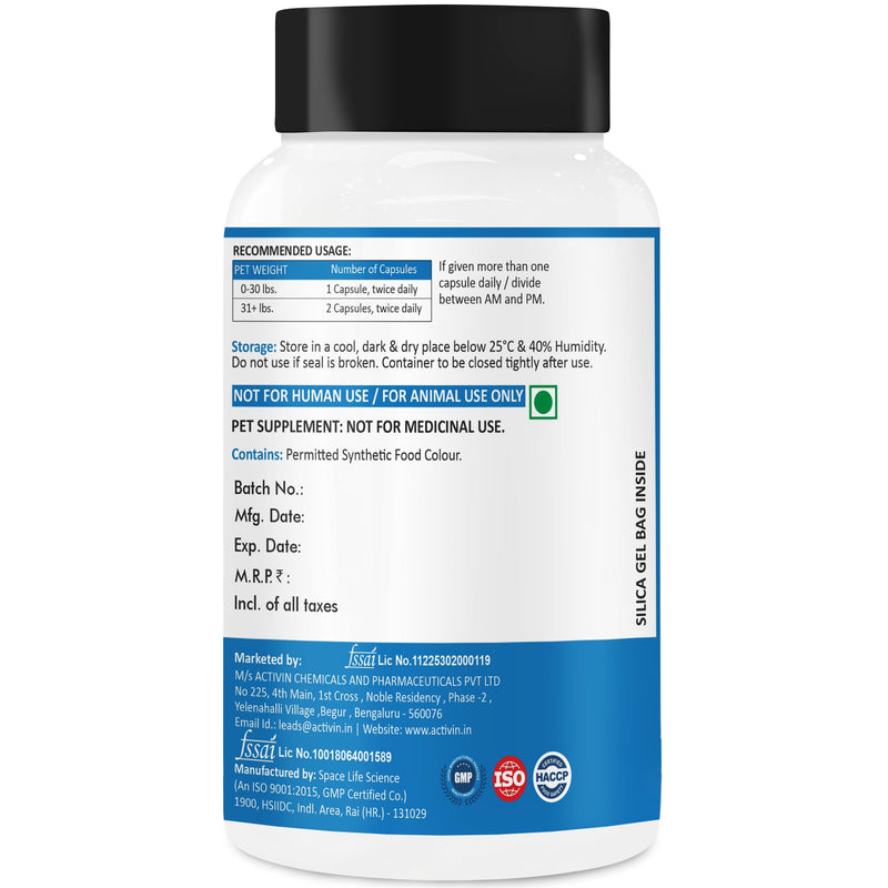 Melatonin 3 mg for Dogs | Calming Aid | Supports Sleep/Wake Cycles |Helps Reduce Stress in Dogs and Cats | 100 Capsules