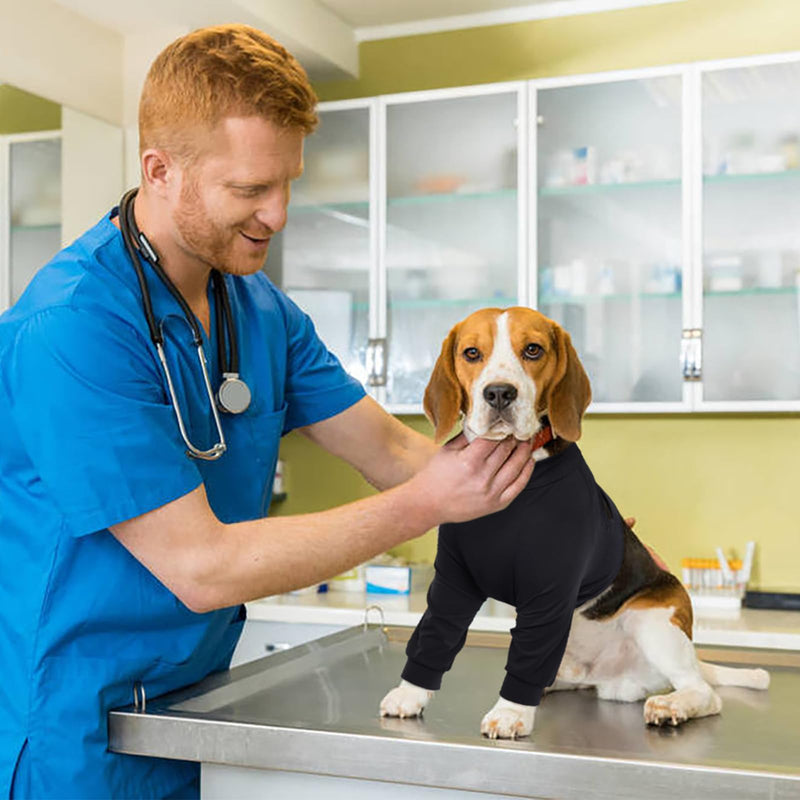 Kuoser Hundebody Nach Op, Hundebody Nach Kastration Rüde,Hundebody Nach Op Hündin,Atmungsaktiv Body für Hunde Nach Op,Anti-Wundlecken Op Body Hund,Liegeschwielen Hund,Ellenbogenbandage Hund Dunkel XXL XXL（Chest Girth：76-94cm） - BeesActive Australia