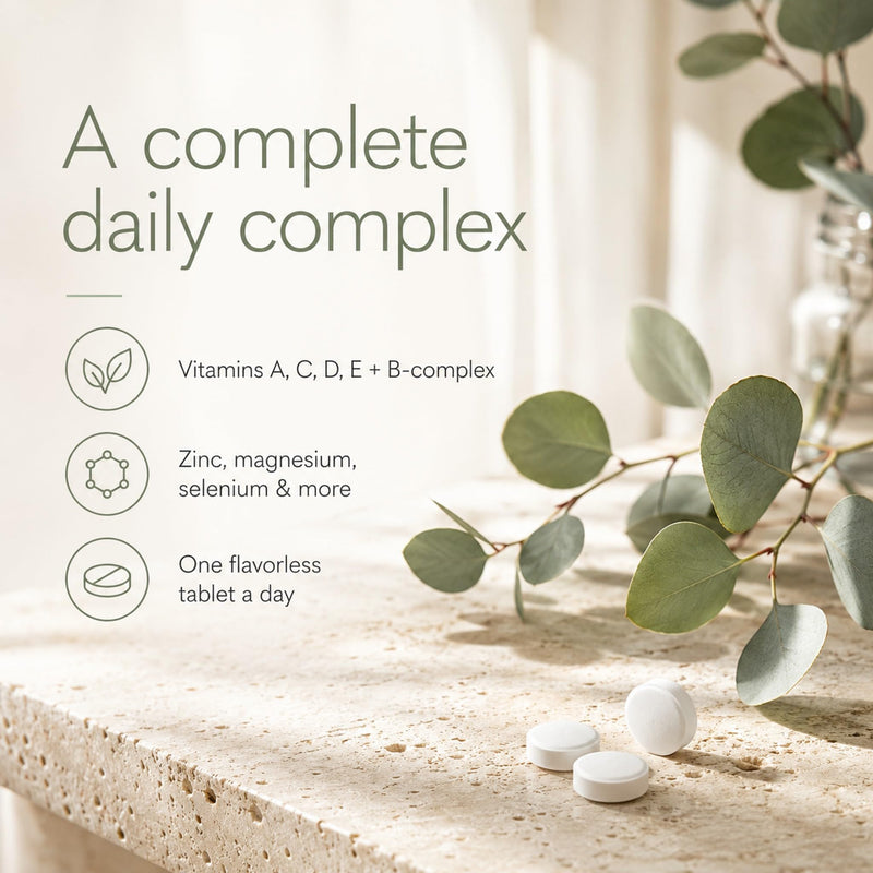 Oral Multivitamin for Teeth & Gums, Vitamin D3, C, A, Calcium & Zinc | Daily support with 1 small flavorless tablet, easy to swallow, 30 count, no artificial taste Unflavored
