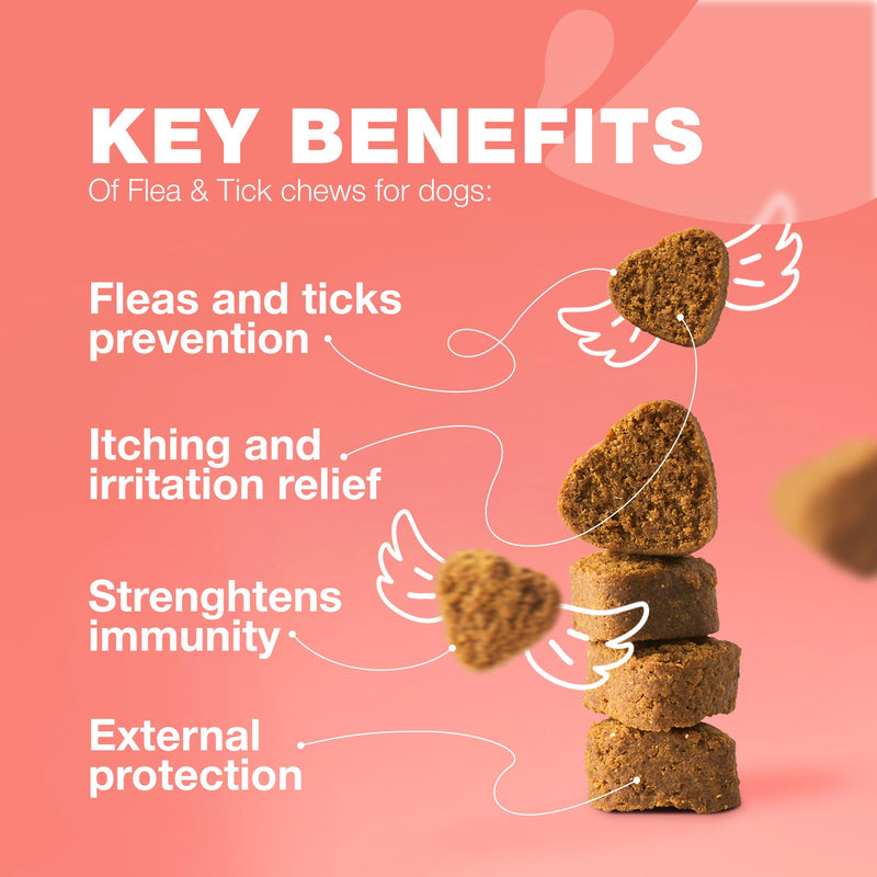 Dog Flea and Tick Treatment Chews - Flea and Tick Prevention for Dogs - Flea & Tick Chewables - Natural Dog Flea & Tick Control Soft Treats - Flea Chewables for Dogs - Immune Support Supplement Duck 180 count - BeesActive Australia